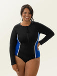 Dolfin Women's Aquashape Zip Front Long Sleeve One Piece