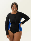 Dolfin Women's Aquashape Zip Front Long Sleeve One Piece