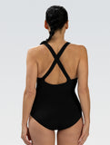 Dolfin Women's Aquashape Black Scoop Neck Conservative One Piece